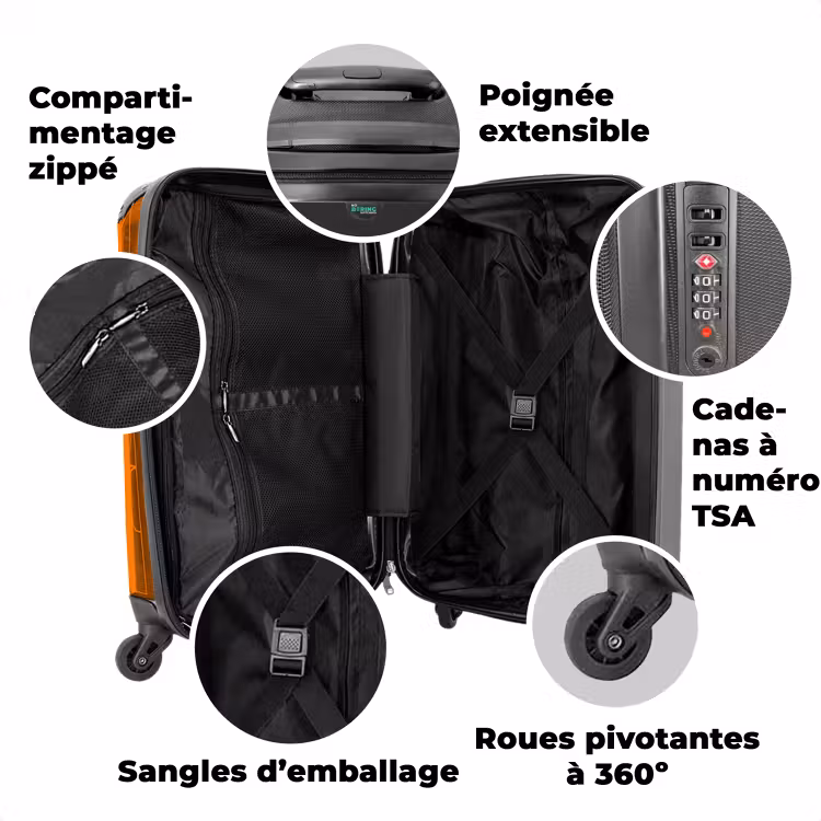 Valise avec nom - Roues arc-en-ciel — 3