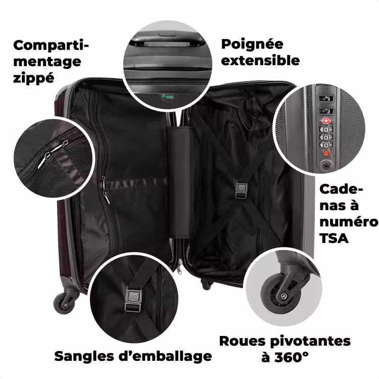 Valise avec nom - Roues néon — 3