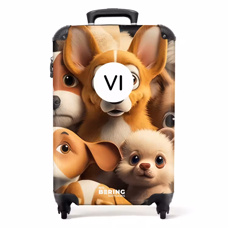 Valise avec nom - Chiots joyeux — 1