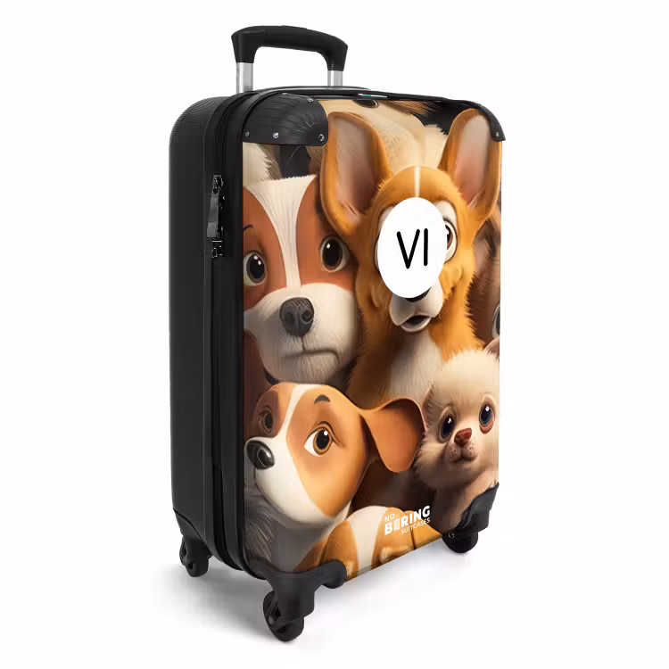 Valise avec nom - Chiots joyeux — 2