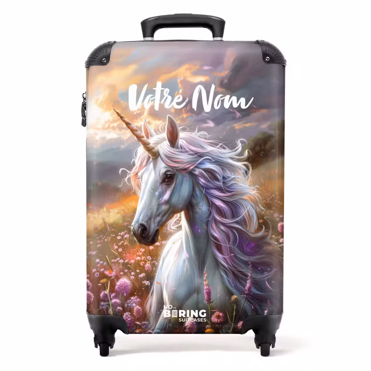 Valise avec nom - Corne de pintade pastel — 1