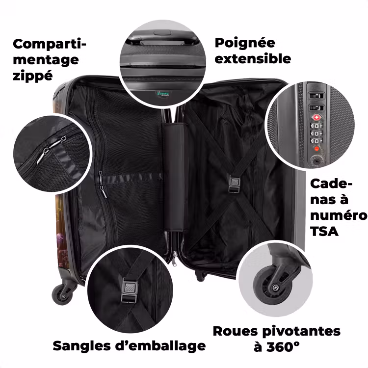 Valise avec nom - Corne de pintade pastel — 3