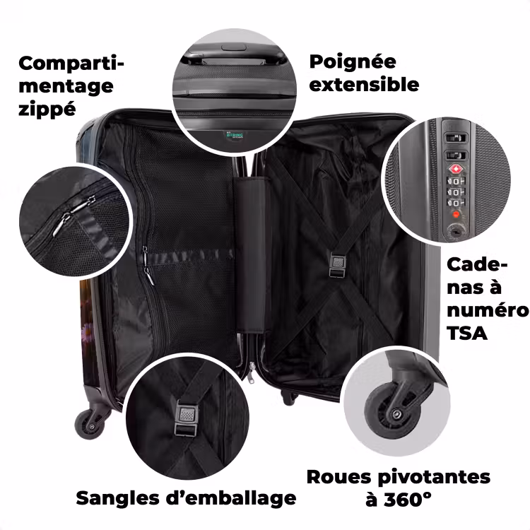 Valise avec nom - Corne de printemps lavande — 3