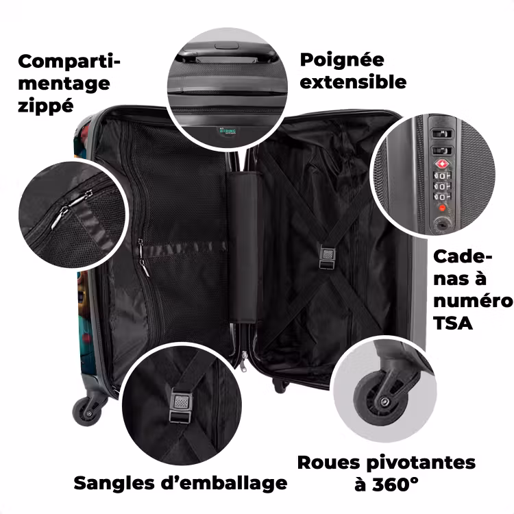 Valise avec nom - Foule de monstres — 3