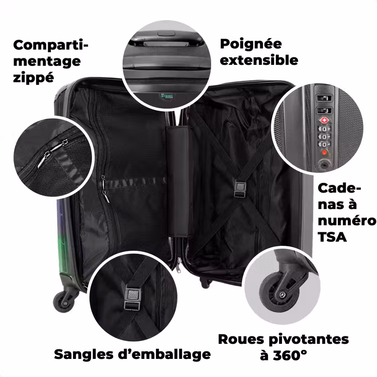 Valise avec nom - Nicolas néon — 3