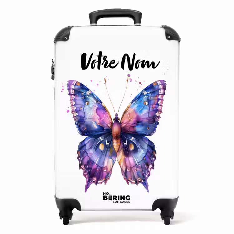 Valise avec nom - Papillon violet splendide — 1