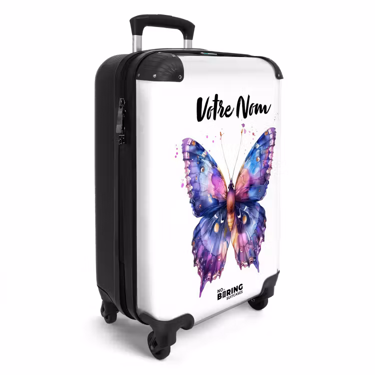Valise avec nom - Papillon violet splendide — 2