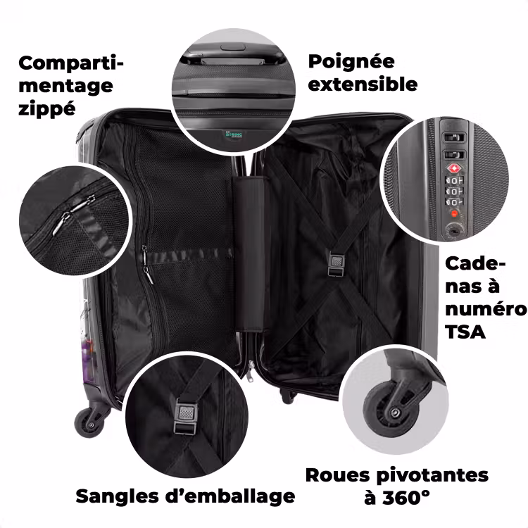 Valise avec nom - Splendeur violette — 3