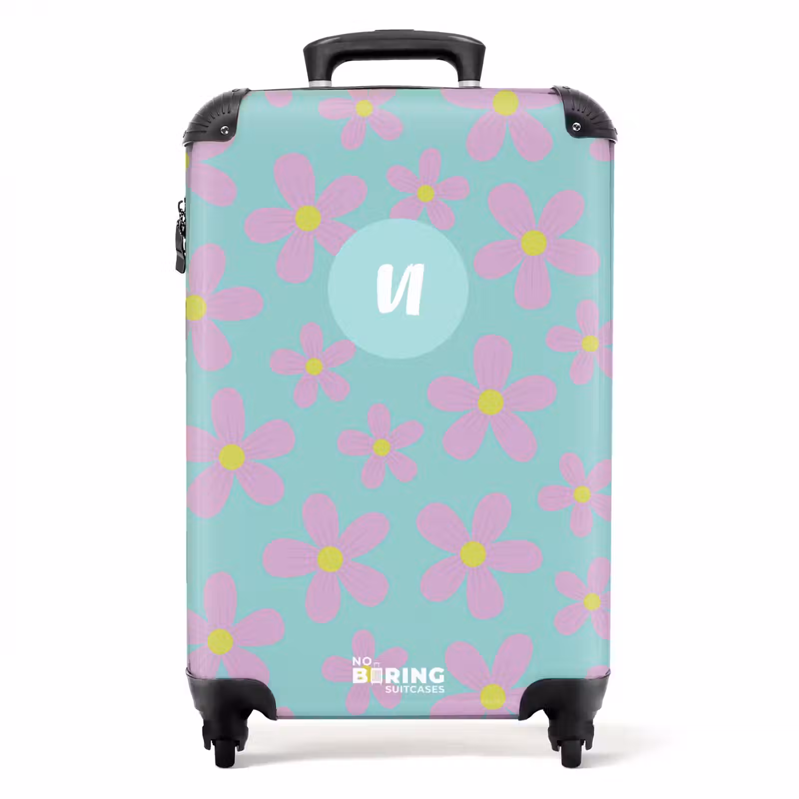 Valise avec nom - Folie de marguerites menthe — 1