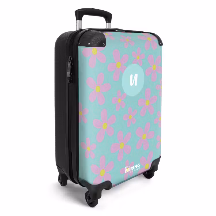 Valise avec nom - Folie de marguerites menthe — 2