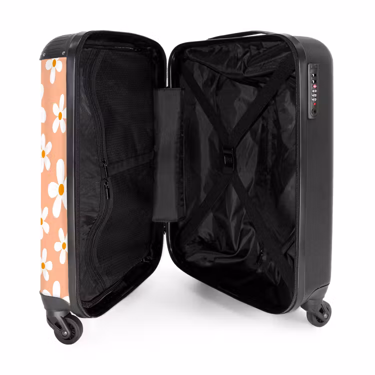 Valise avec nom - Folie de marguerites pêche — 4