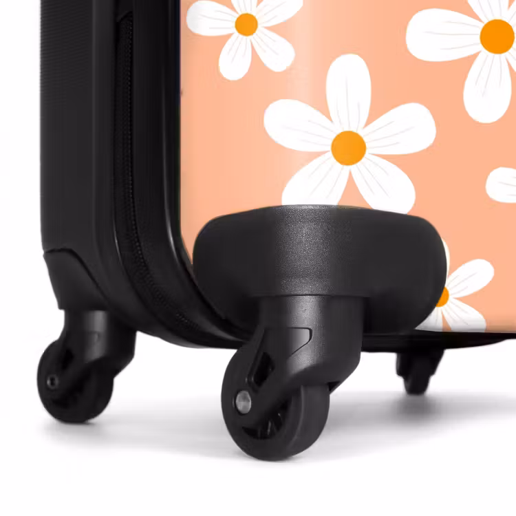 Valise avec nom - Folie de marguerites pêche — 6