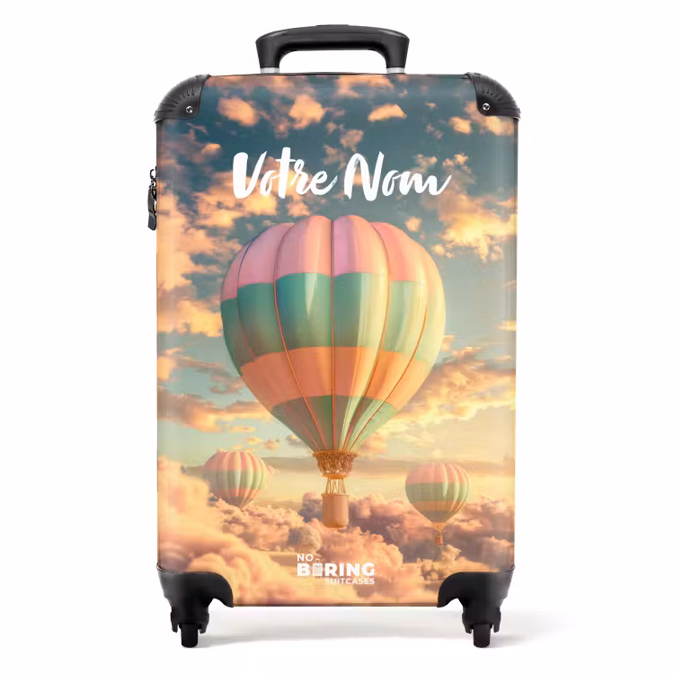 Valise avec nom - Ligne d'horizon pastel — 1