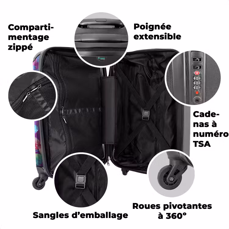 Valise avec nom - Papillon stupéfiant — 3