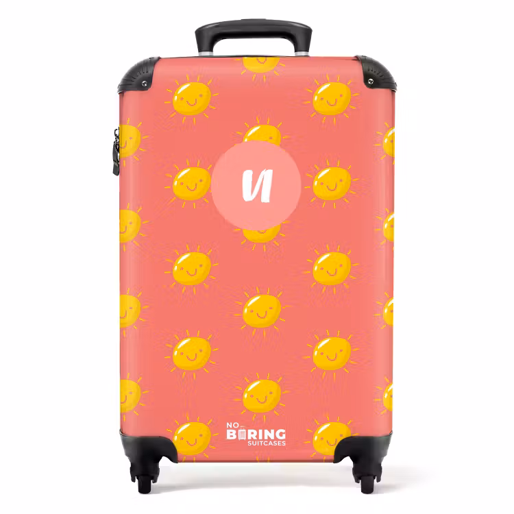 Valise avec nom - Situation ensoleillée corail — 1
