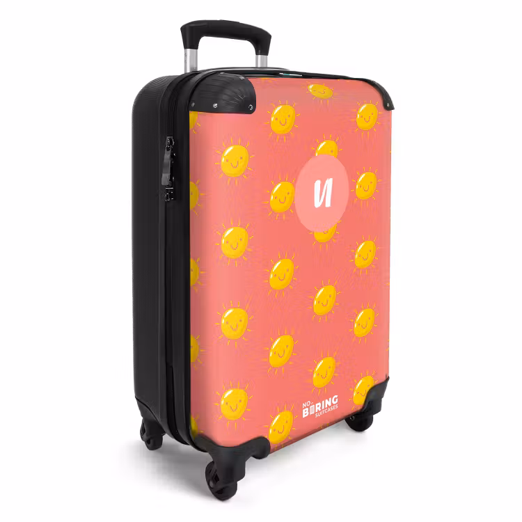 Valise avec nom - Situation ensoleillée corail — 2