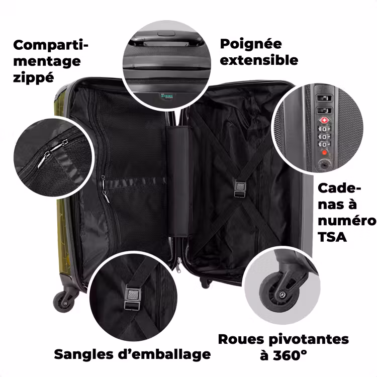 Valise avec nom - Situation ensoleillée olive — 3
