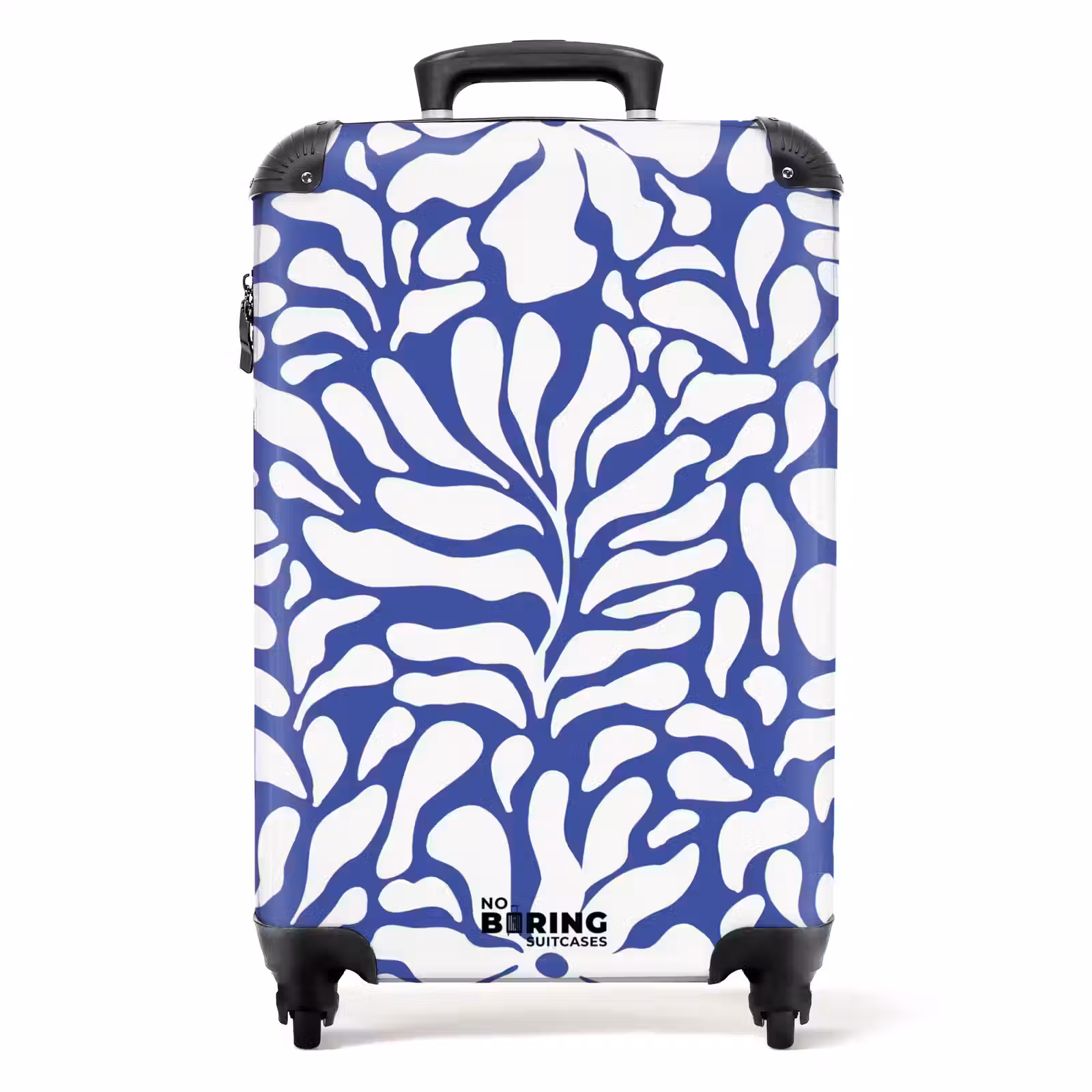Valise - Abstrait - Motif floral bleu/blanc — 1
