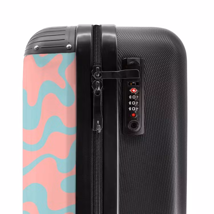 Valise - Abstrait - Bleu organique/rose — 5