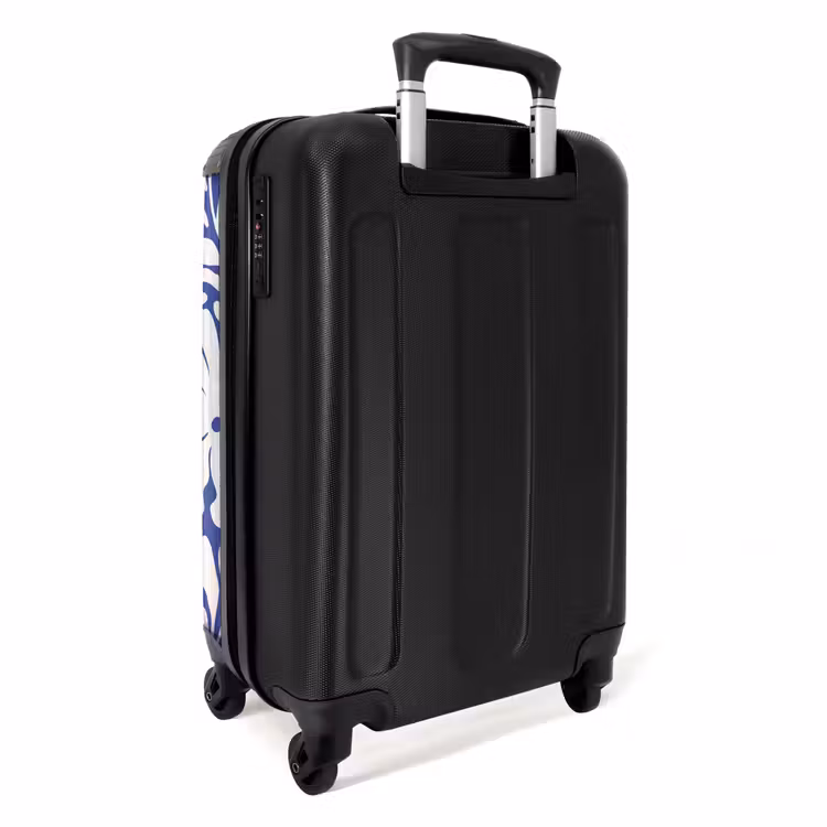 Valise - Abstrait - Motif floral bleu/blanc — 3