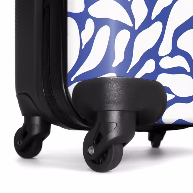 Valise - Abstrait - Motif floral bleu/blanc — 6