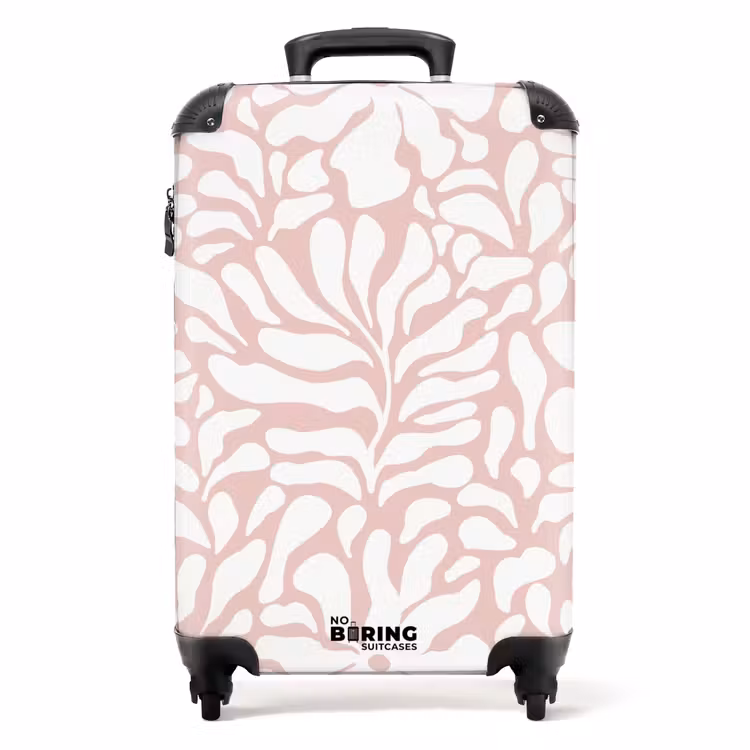 Valise - Abstrait - Motif floral rose/blanc — 1