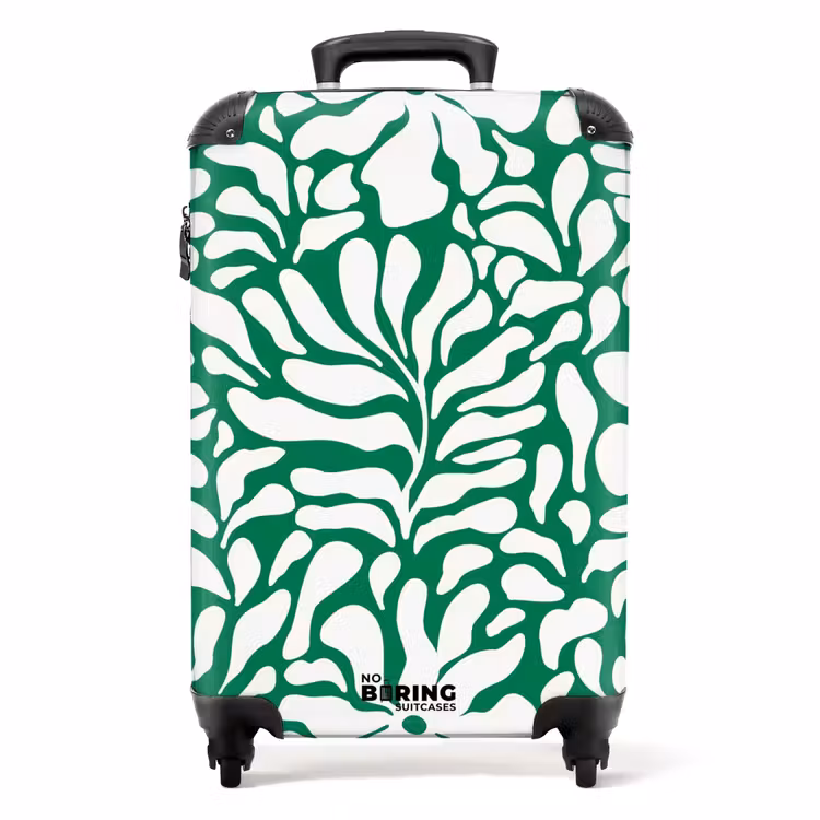 Valise - Abstrait - Motif floral vert/blanc — 1