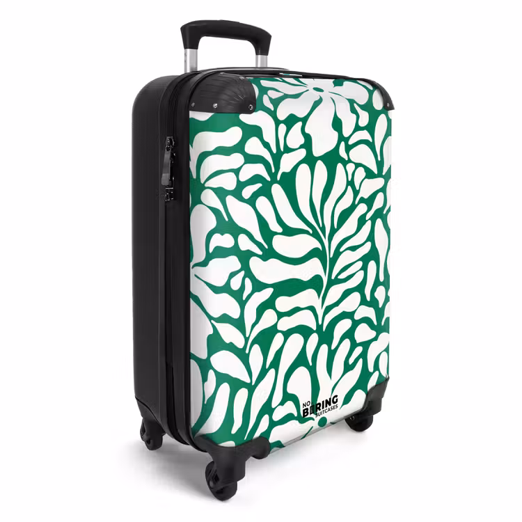 Valise - Abstrait - Motif floral vert/blanc — 2