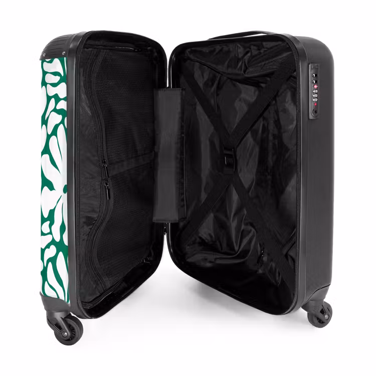 Valise - Abstrait - Motif floral vert/blanc — 4