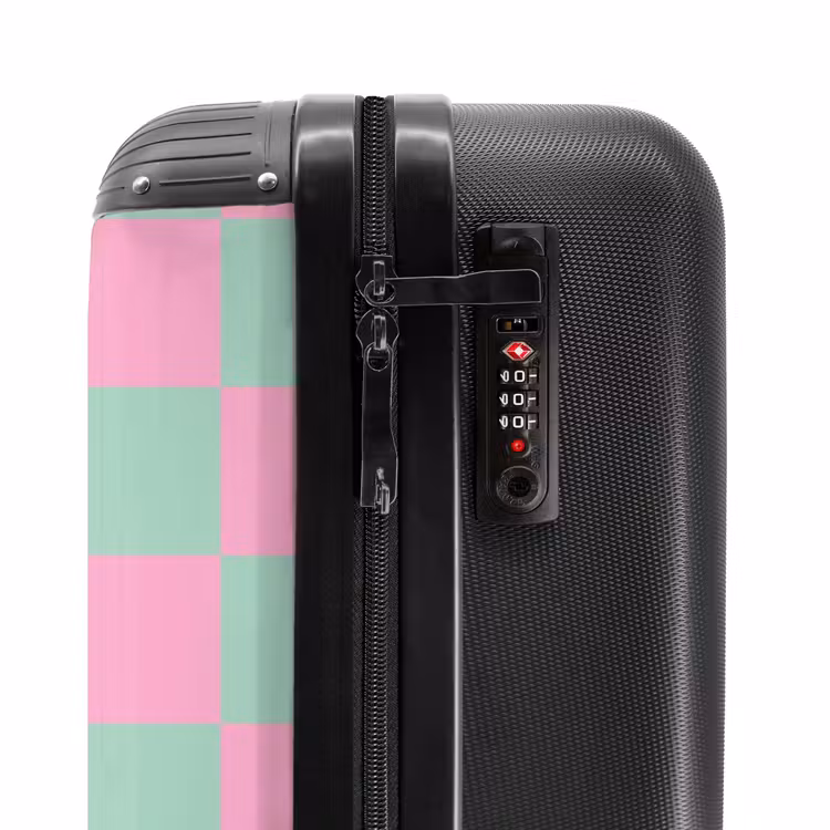 Valise - Carrés - rose/bleu menthe — 5