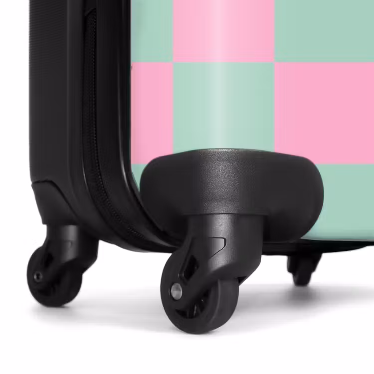 Valise - Carrés - rose/bleu menthe — 6