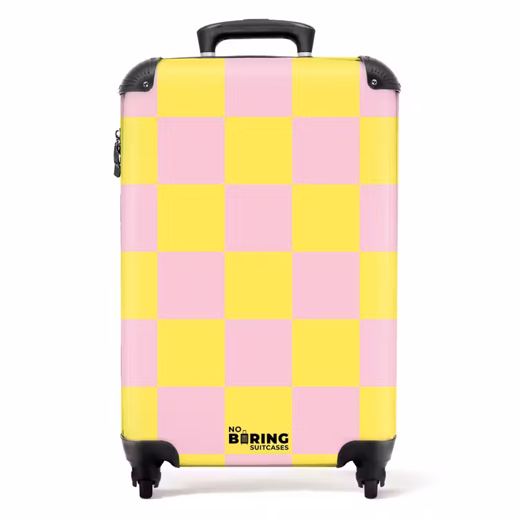 Valise - Carrés - Rose/Jaune — 1