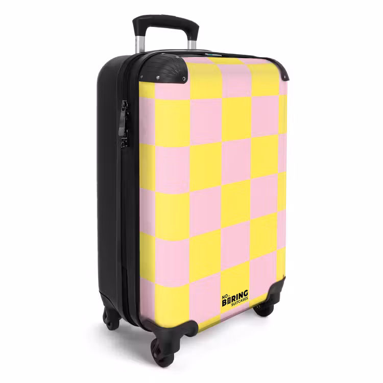 Valise - Carrés - Rose/Jaune — 2