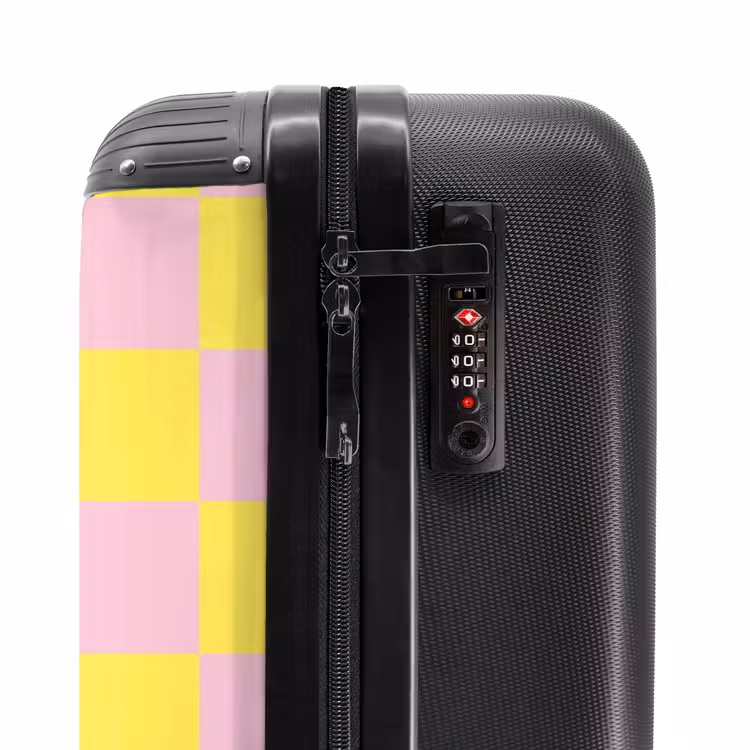 Valise - Carrés - Rose/Jaune — 5