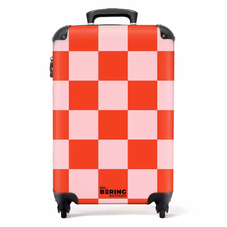 Valise - Carrés - Rouge/Rose — 1