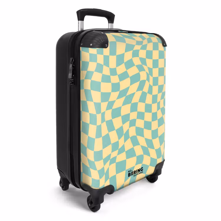 Valise - Carrés - Vagues vertes/jaunes — 2