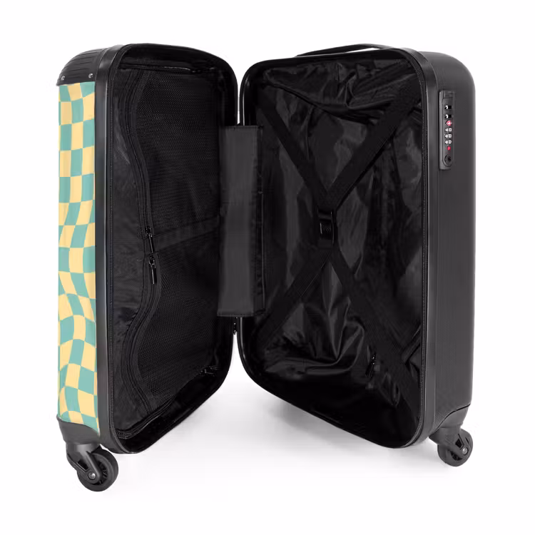 Valise - Carrés - Vagues vertes/jaunes — 4
