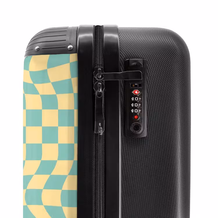 Valise - Carrés - Vagues vertes/jaunes — 5