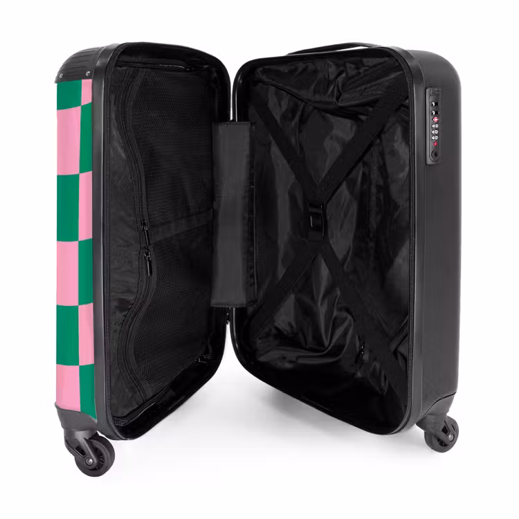 Valise - Carrés - Vert/rose — 4