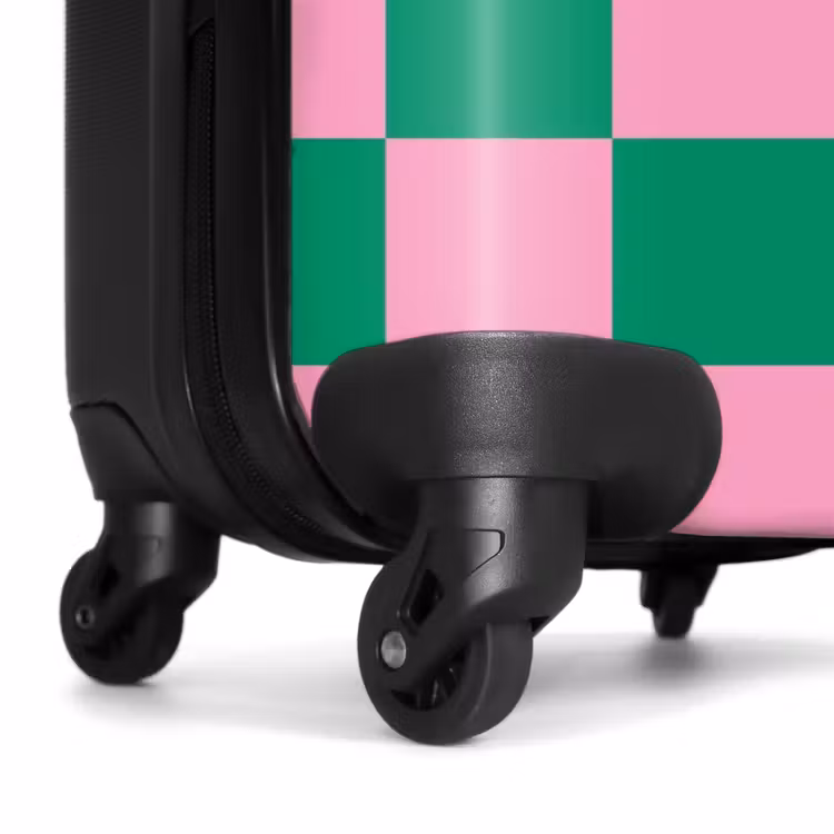 Valise - Carrés - Vert/rose — 6