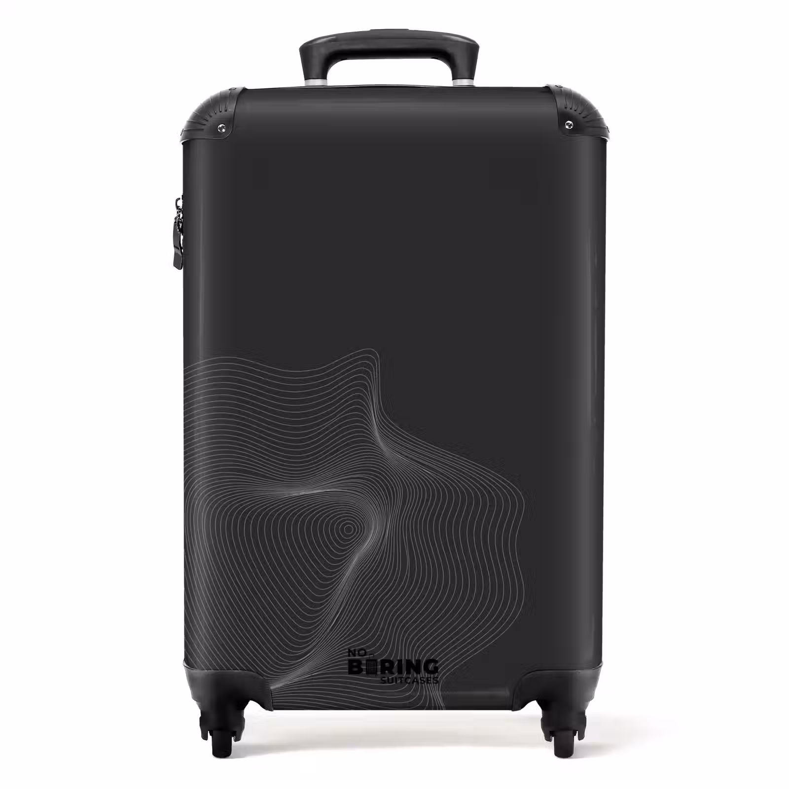 Valise - Abstrait - Motif de vagues en noir et blanc — 1