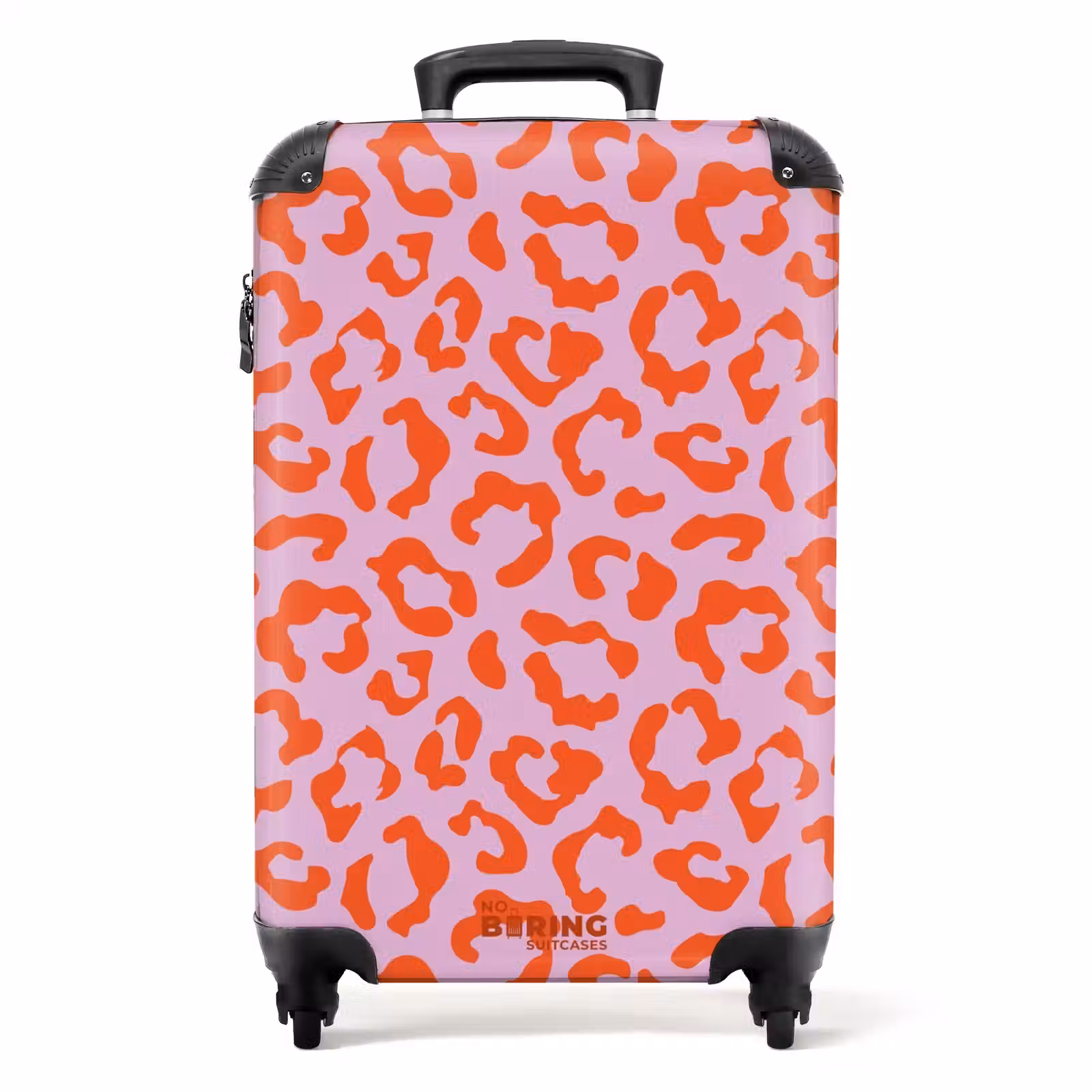 Valise - Imprimés animaliers - Valise imprimée panthère en orange et rose clair — 1