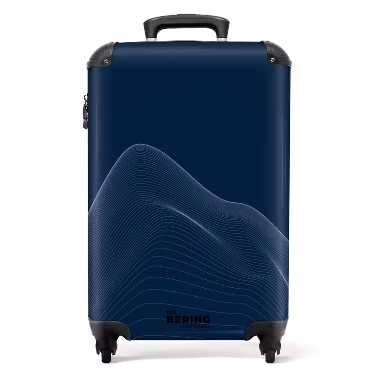 Valise - Abstrait - Lignes ondulées Bleu — 1