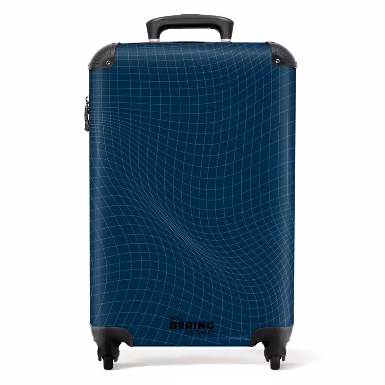 Valise - Abstrait - Motif de grille bleu foncé — 1