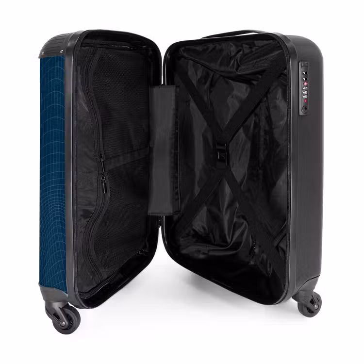 Valise - Abstrait - Motif de grille bleu foncé — 4