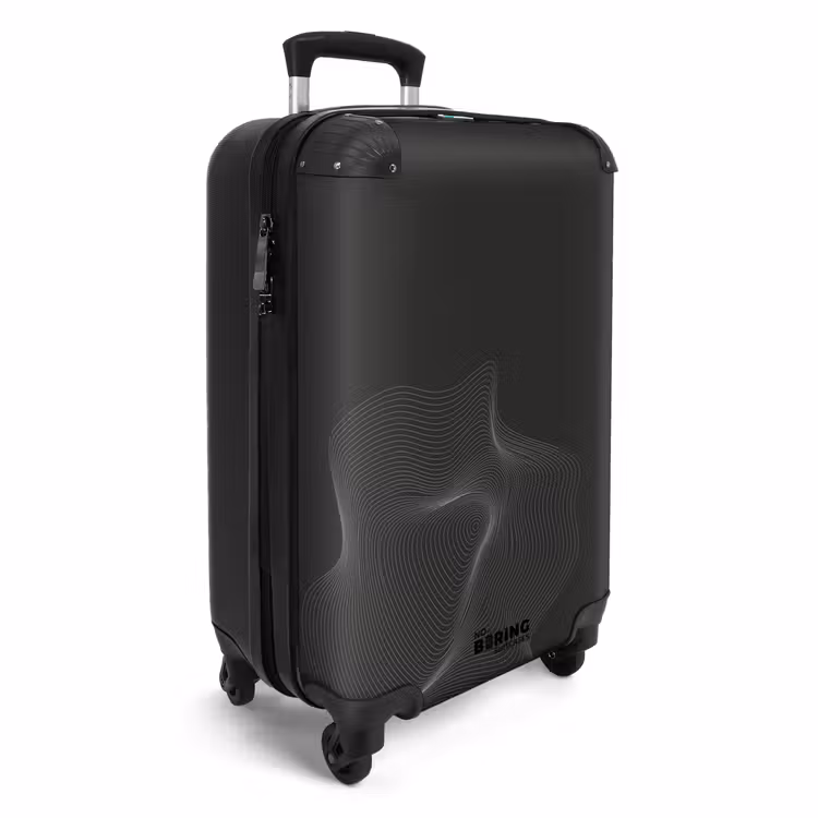Valise - Abstrait - Motif de vagues en noir et blanc — 2