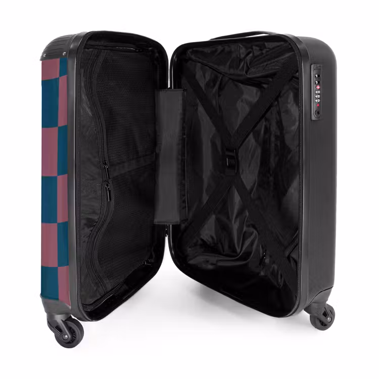 Valise - Carrés - Bleu/Rouge — 4