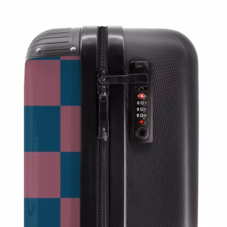Valise - Carrés - Bleu/Rouge — 5