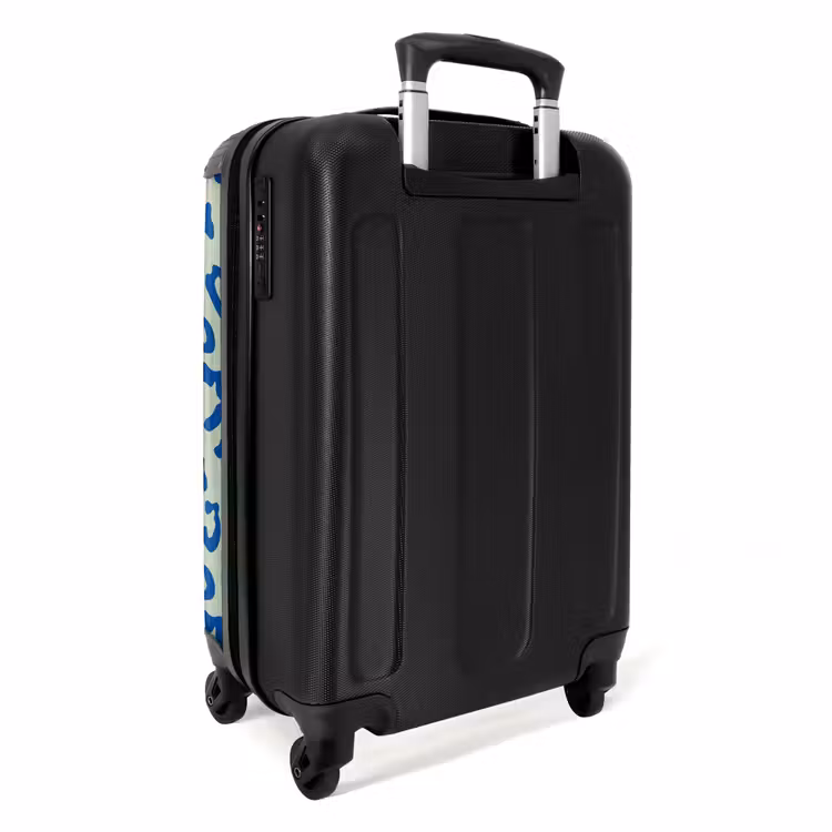 Valise - Imprimés animaliers - Valise imprimée panthère en bleu et vert pastel — 3