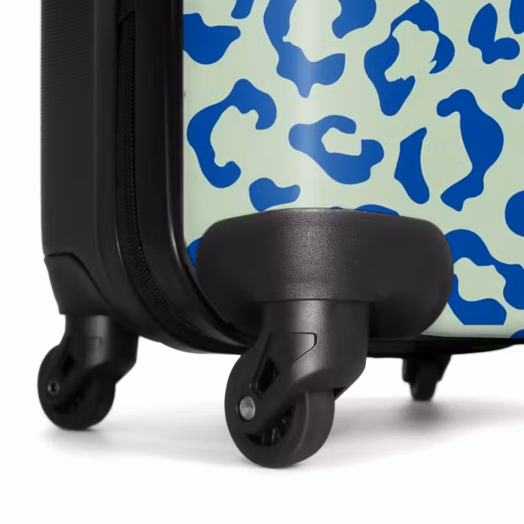Valise - Imprimés animaliers - Valise imprimée panthère en bleu et vert pastel — 6
